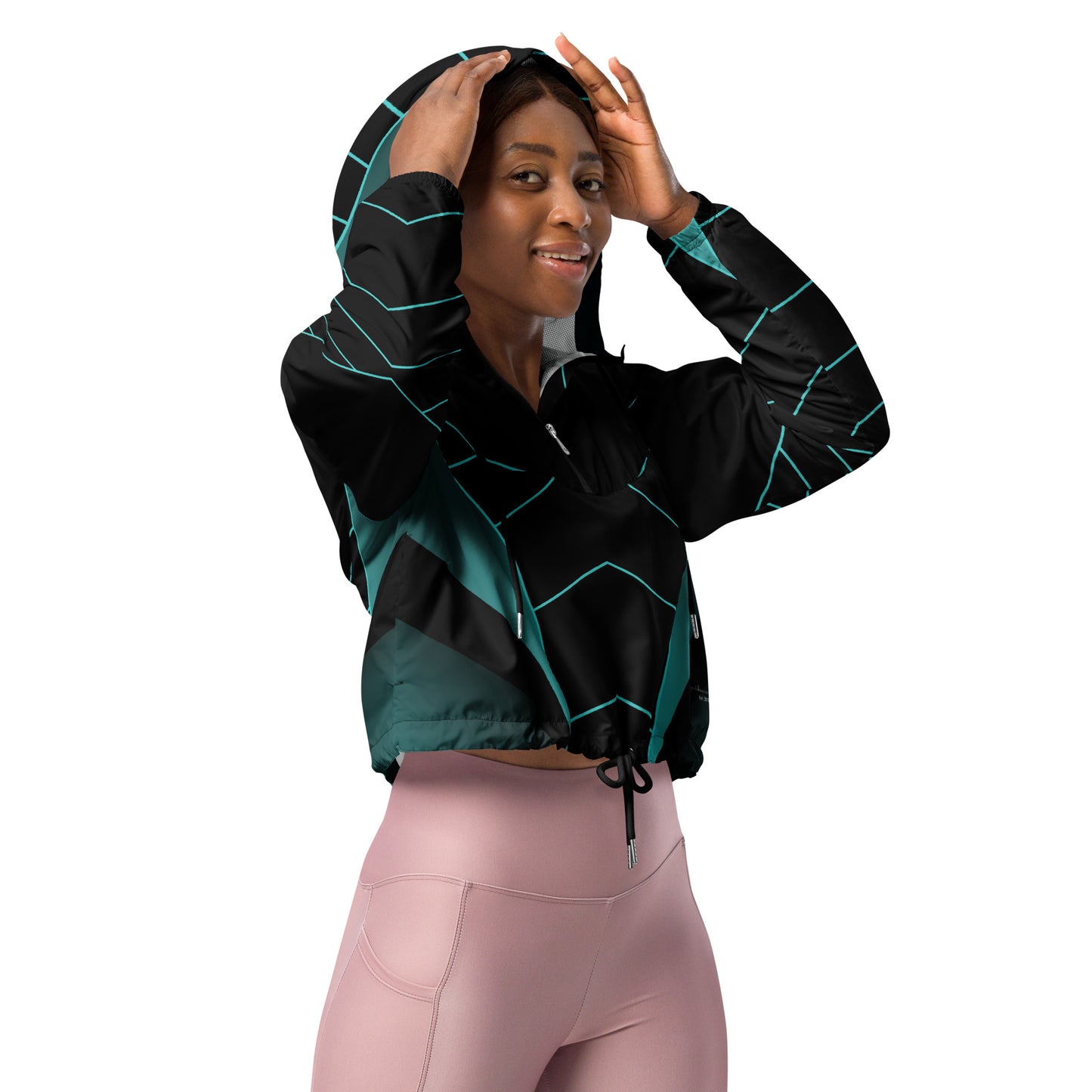Linear cropped windbreaker
